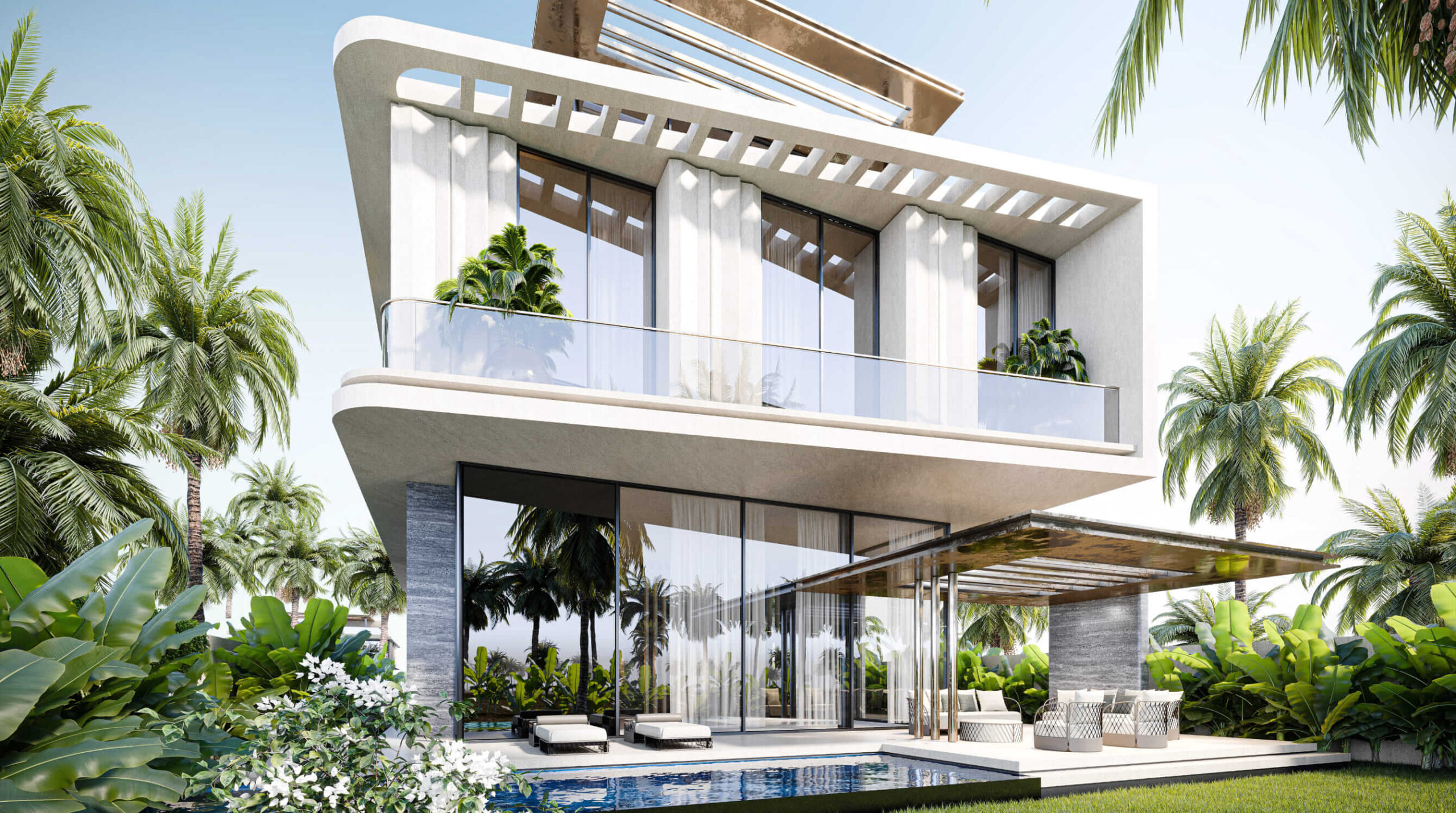 Villa | Backyard with the pool